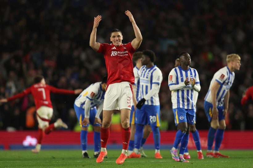 Ноттингем Форест со вторым полуфиналистом Кубка Англии после штрафа от Брайтона