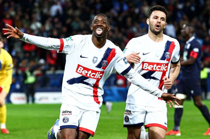 PSG избежал вины и стал первым финалистом Coupe de France. Два гола Дембеле
