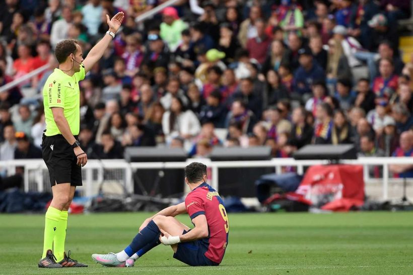 Роберт Левандовски пострадал за неделю до финального Copa del Rey