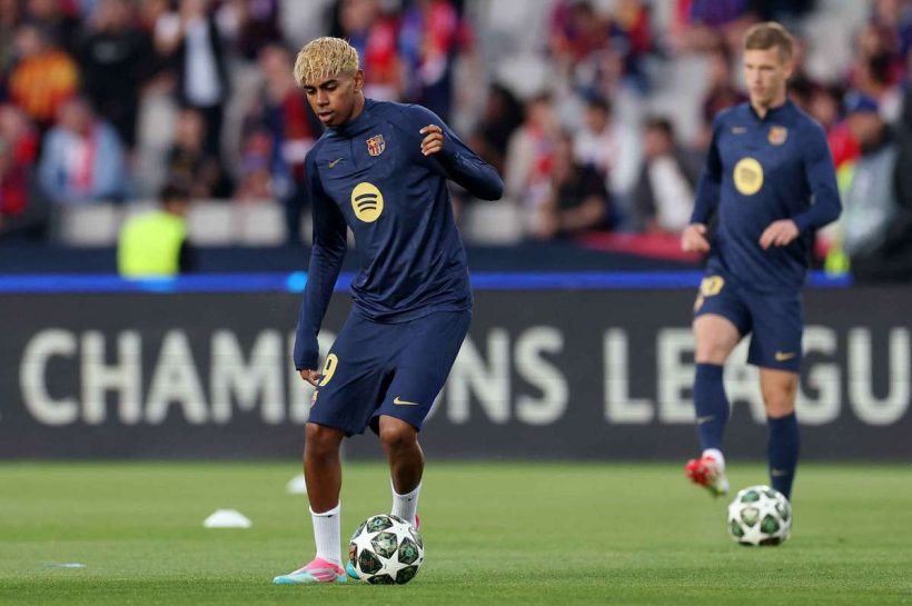 Ламин Ямаль была быстро отозвана с теплых, но он вышел с самого начала матча с Интер.