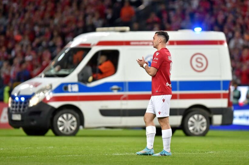 Кошмар Висла Кракоу в пьесе. Предполагалось, что это будет продвижение, и есть неудача и серьезные травмы